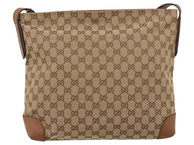 GUCCI GG Canvas Shoulder Bag Beige Silver 308930 - vista 3