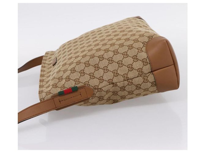 GUCCI GG Canvas Shoulder Bag Beige Silver 308930 - vista 4