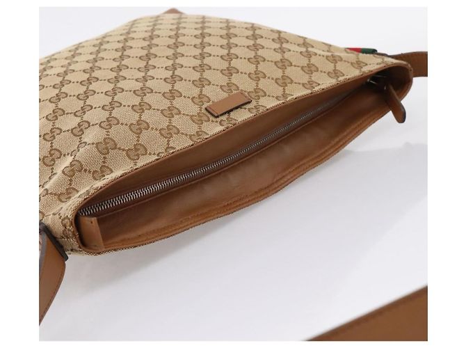 GUCCI GG Canvas Shoulder Bag Beige Silver 308930 - vista 6