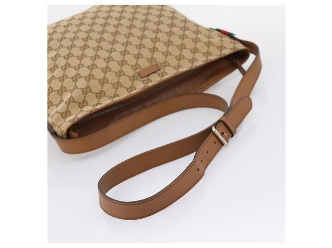 GUCCI GG Canvas Shoulder Bag Beige Silver 308930 - vista 7