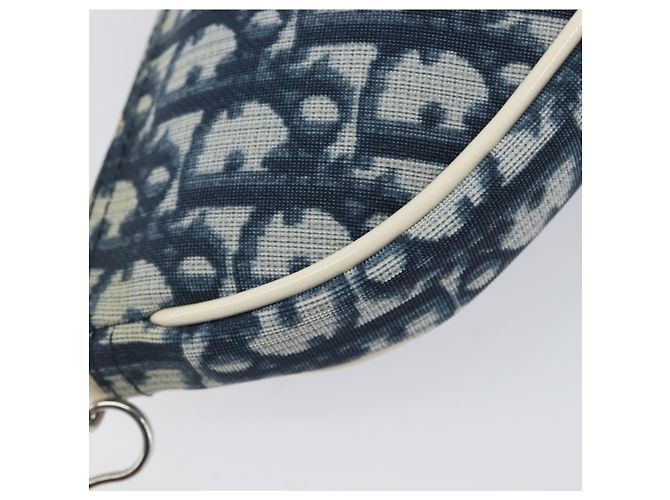 Christian Dior Trotter Canvas Saddle Pouch PVC Navy Silver - vista 13