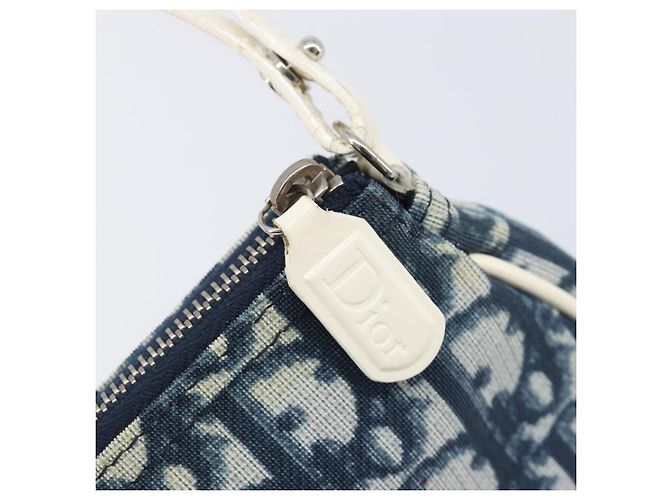 Christian Dior Trotter Canvas Saddle Pouch PVC Navy Silver - vista 15