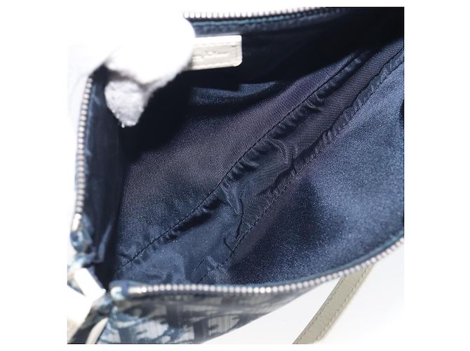 Christian Dior Trotter Canvas Saddle Pouch PVC Navy Silver - vista 18