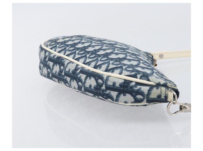 Christian Dior Trotter Canvas Saddle Pouch PVC Navy Silver - vista 4