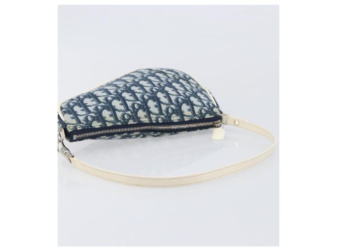 Christian Dior Trotter Canvas Saddle Pouch PVC Navy Silver - vista 7