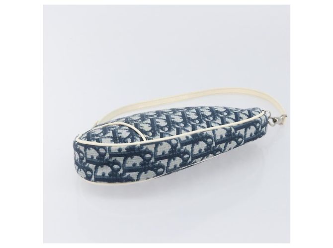 Christian Dior Trotter Canvas Saddle Pouch PVC Navy Silver - vista 9