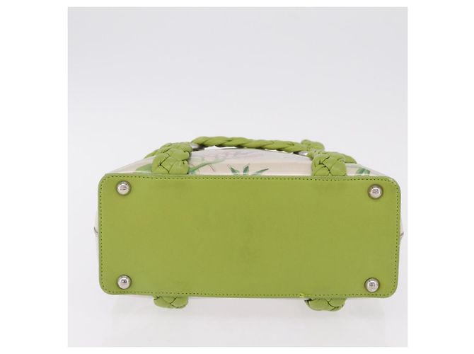 Salvatore Ferragamo Gancini Hand Bag Vinyl Green Silver - vista 10