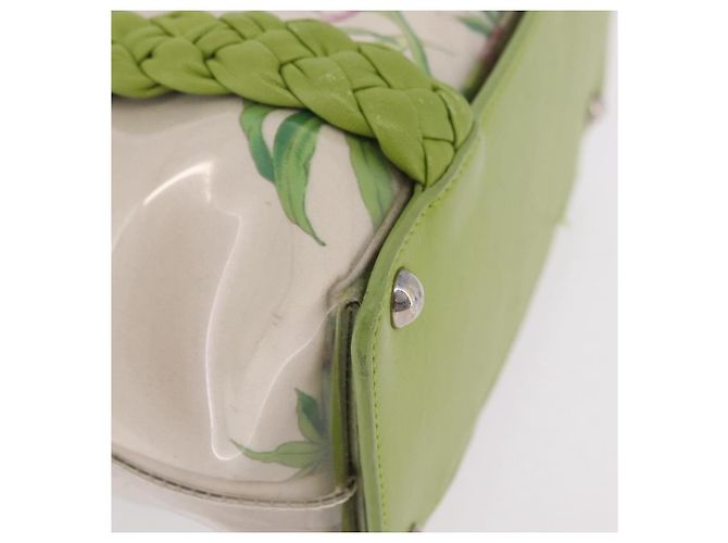 Salvatore Ferragamo Gancini Hand Bag Vinyl Green Silver - vista 11