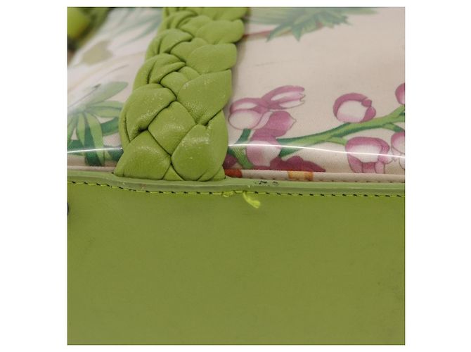Salvatore Ferragamo Gancini Hand Bag Vinyl Green Silver - vista 15