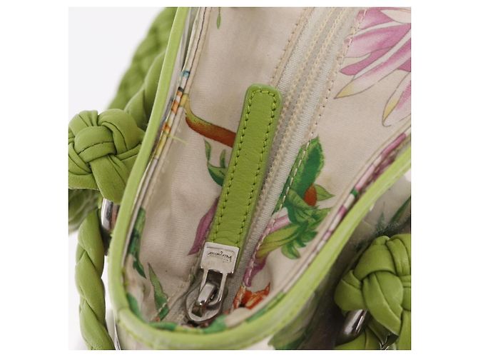 Salvatore Ferragamo Gancini Hand Bag Vinyl Green Silver - vista 16