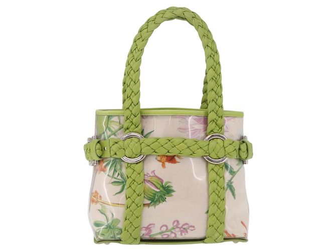 Salvatore Ferragamo Gancini Hand Bag Vinyl Green Silver - vista 2