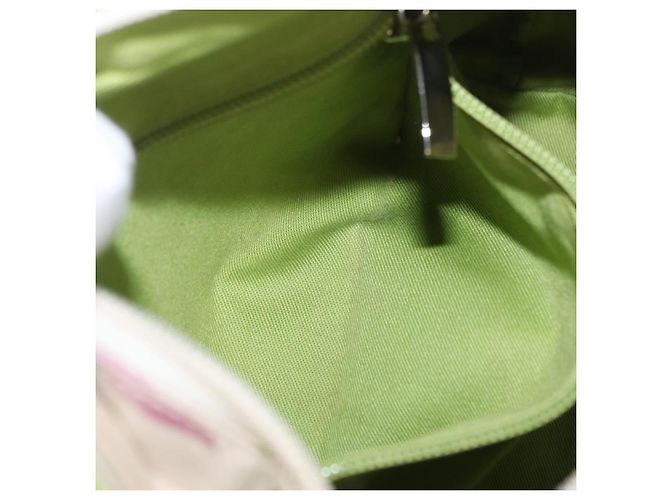 Salvatore Ferragamo Gancini Hand Bag Vinyl Green Silver - vista 23