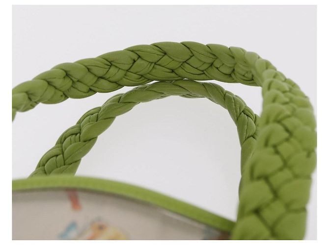 Salvatore Ferragamo Gancini Hand Bag Vinyl Green Silver - vista 9
