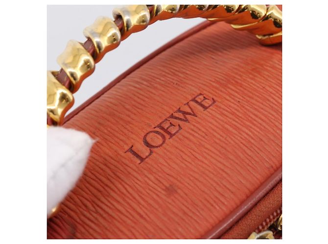 LOEWE Velazquez Tote Bag Leather Orange Gold - vista 10