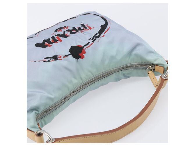 PRADA Shoulder Bag Nylon Light Blue Silver - vista 14