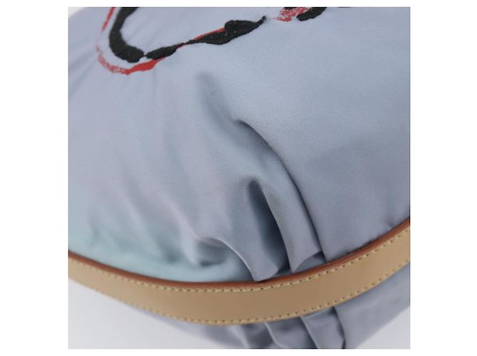 PRADA Shoulder Bag Nylon Light Blue Silver - vista 17