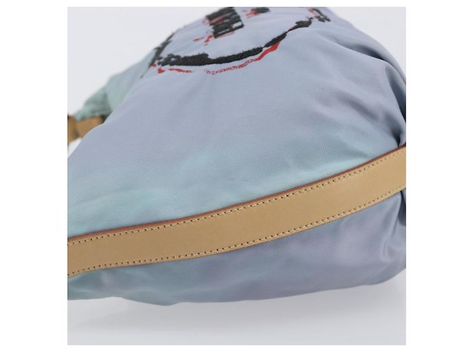 PRADA Shoulder Bag Nylon Light Blue Silver - vista 5