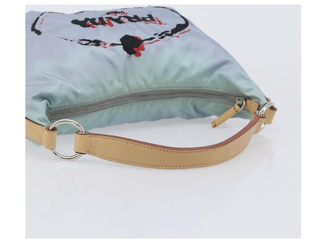 PRADA Shoulder Bag Nylon Light Blue Silver - vista 8