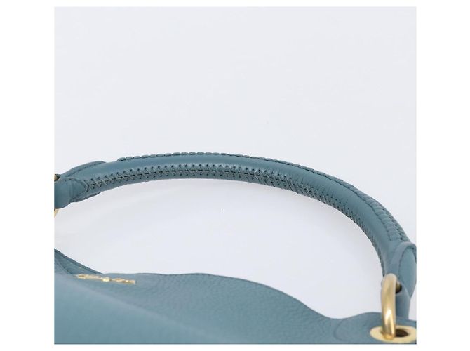 PRADA Tote Bag Leder Hellblau Gold - Ansicht 15