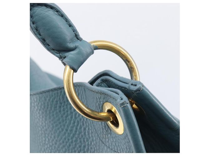 PRADA Tote Bag Leder Hellblau Gold - Ansicht 20