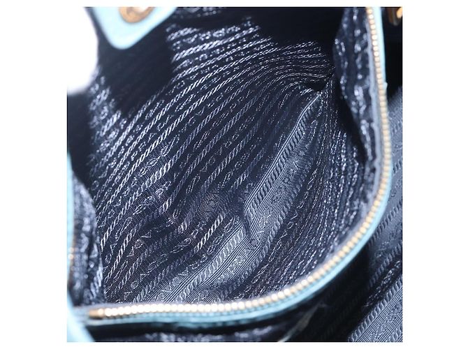 PRADA Tote Bag Leder Hellblau Gold - Ansicht 26