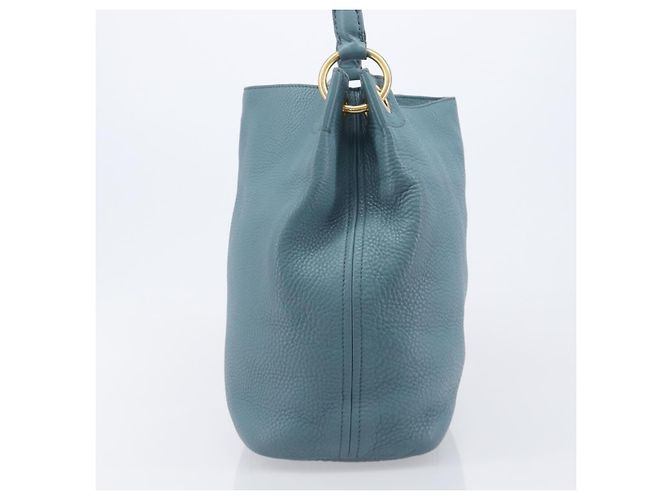 PRADA Tote Bag Leder Hellblau Gold - Ansicht 3