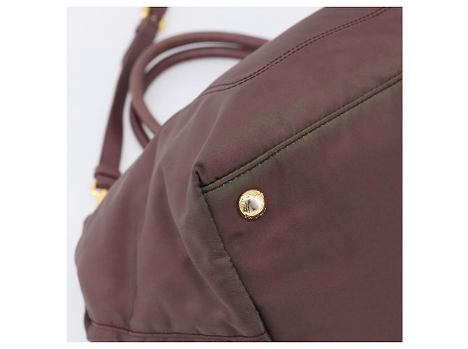 PRADA Tote Bag Nylon 2way Bordeaux Gold - Ansicht 15