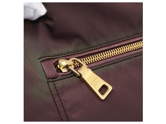 PRADA Tote Bag Nylon 2way Bordeaux Gold - Ansicht 18