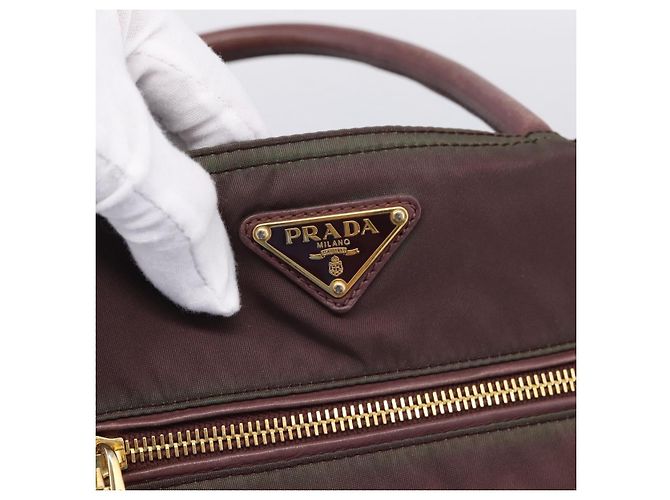 PRADA Tote Bag Nylon 2way Bordeaux Gold - Ansicht 19