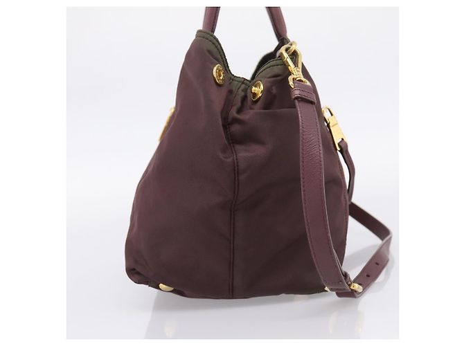 PRADA Tote Bag Nylon 2way Bordeaux Gold - Ansicht 3