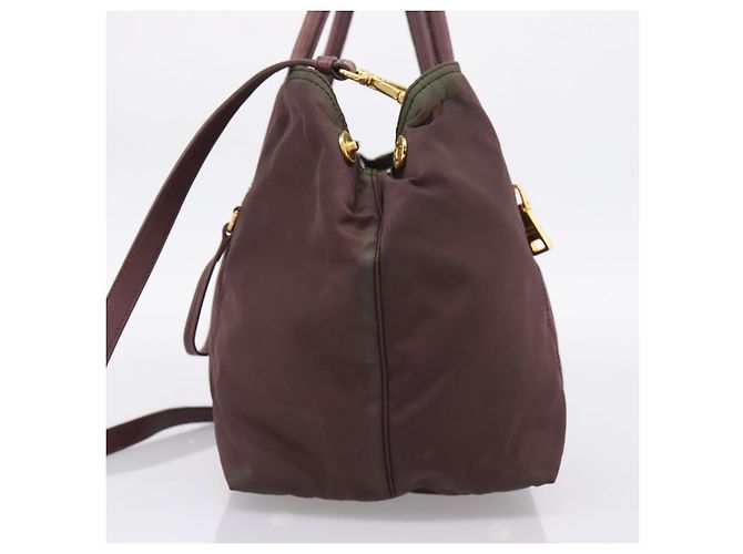 PRADA Tote Bag Nylon 2way Bordeaux Gold - Ansicht 4