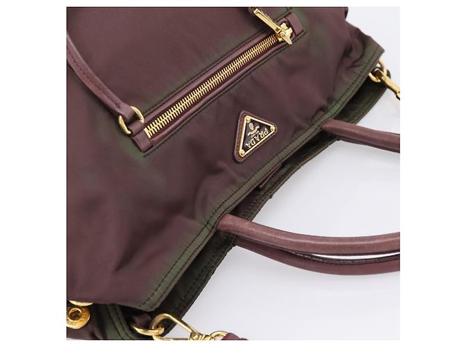 PRADA Tote Bag Nylon 2way Bordeaux Gold - Ansicht 6