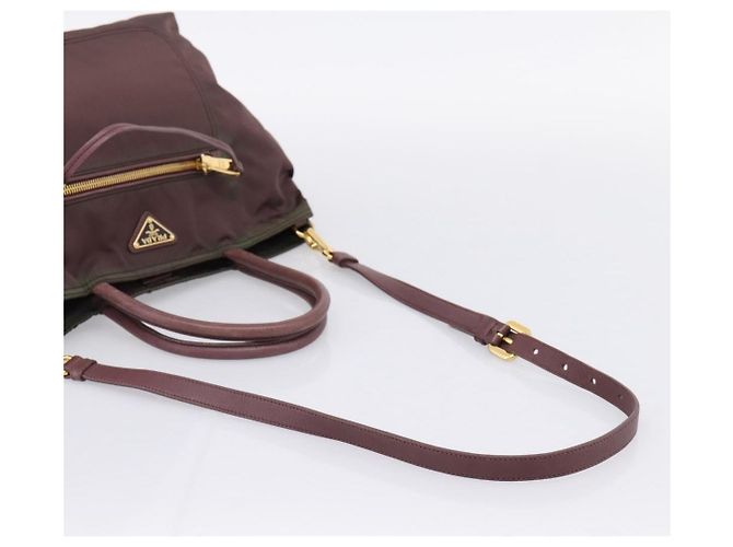 PRADA Tote Bag Nylon 2way Bordeaux Gold - Ansicht 9