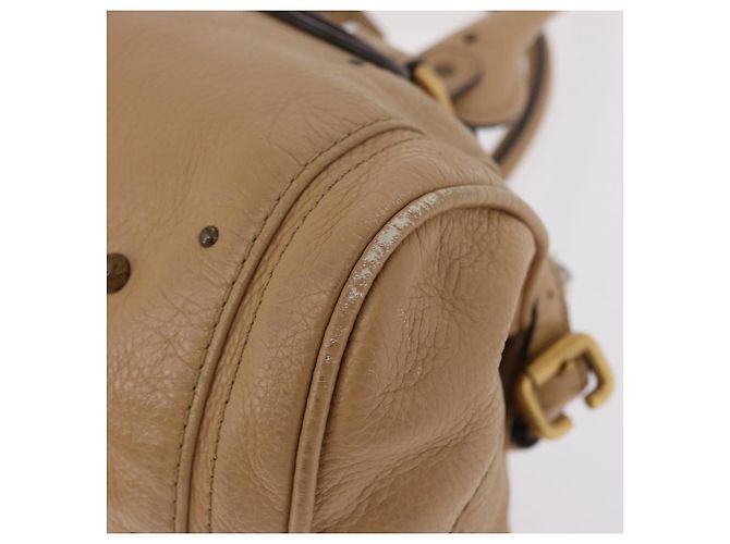 Chloé Chloe Paddington Hand Bag Leather Beige Gold Silver - vista 17