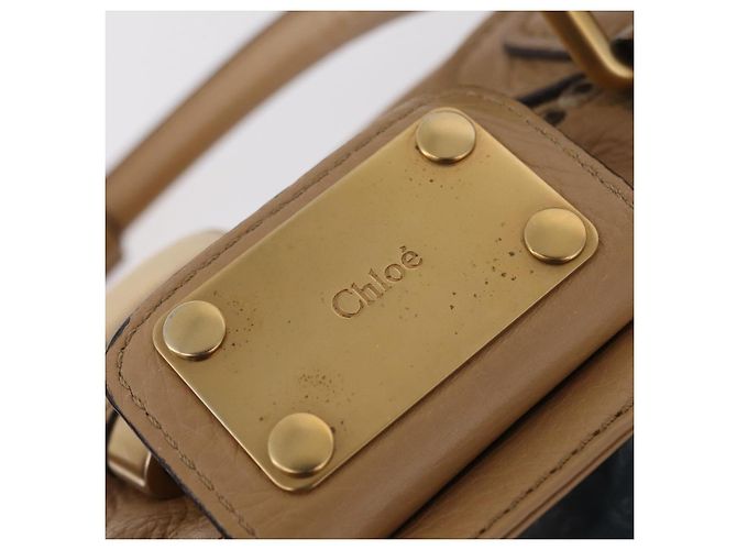 Chloé Chloe Paddington Hand Bag Leather Beige Gold Silver - vista 22