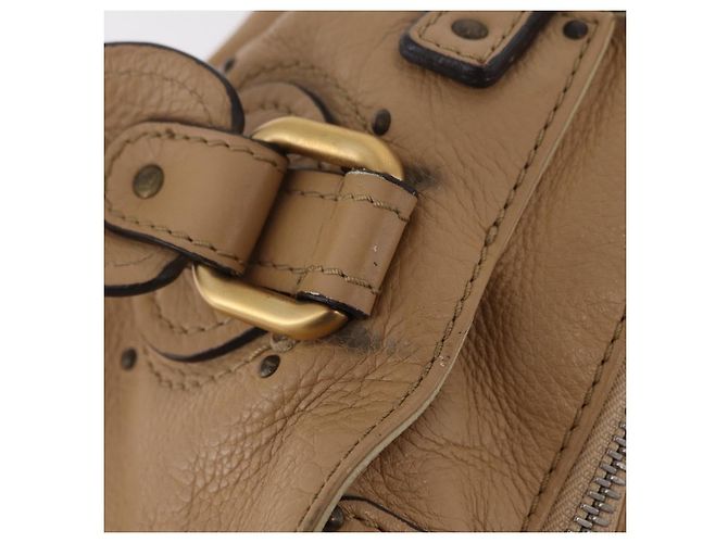 Chloé Chloe Paddington Hand Bag Leather Beige Gold Silver - vista 31