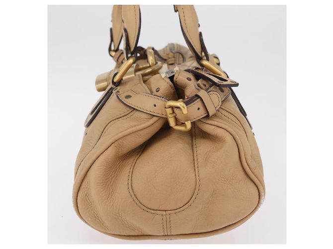 Chloé Chloe Paddington Hand Bag Leather Beige Gold Silver - vista 4