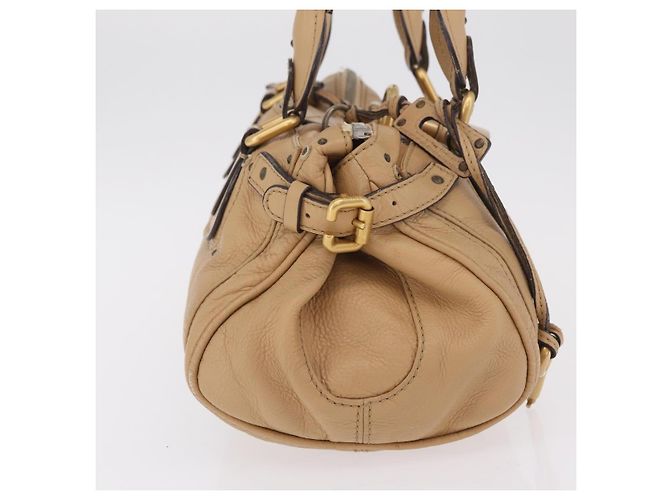 Chloé Chloe Paddington Hand Bag Leather Beige Gold Silver - vista 6
