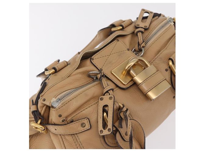 Chloé Chloe Paddington Hand Bag Leather Beige Gold Silver - vista 7