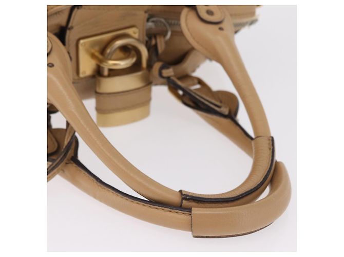 Chloé Chloe Paddington Hand Bag Leather Beige Gold Silver - vista 8