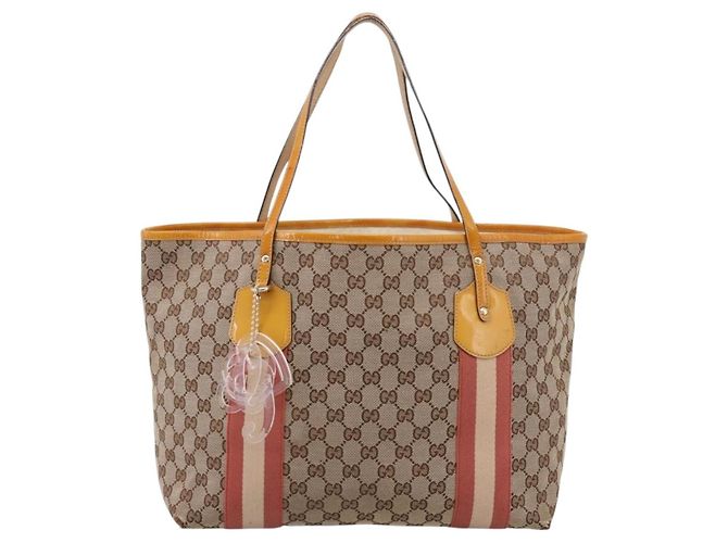 GUCCI GG Canvas Tote Bag Beige Gold 211976 - vista 2