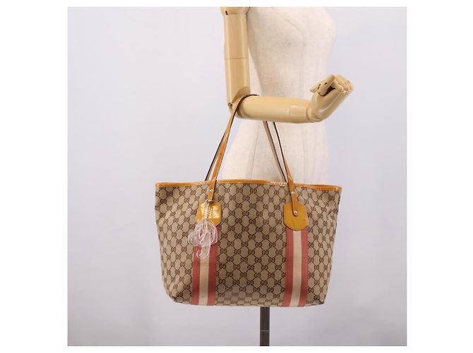 GUCCI GG Canvas Tote Bag Beige Gold 211976 - vista 25