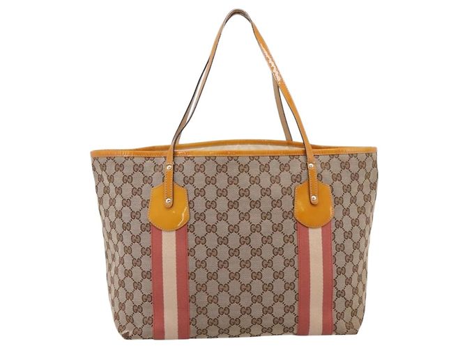 GUCCI GG Canvas Tote Bag Beige Gold 211976 - vista 3