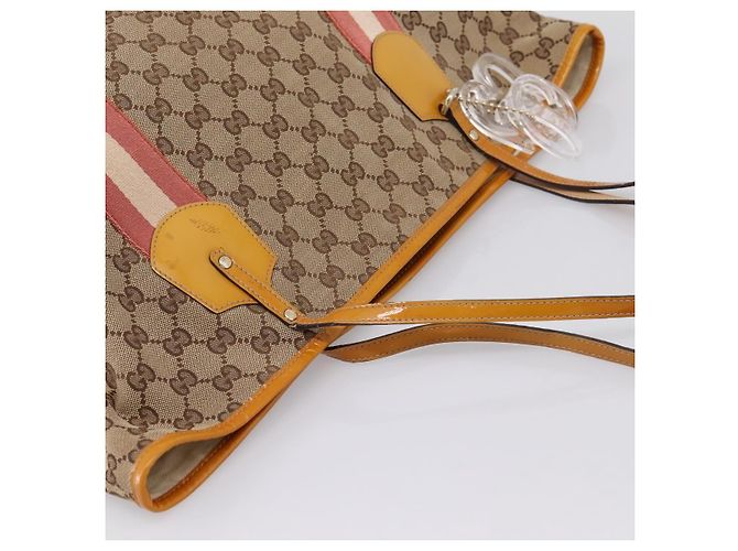 GUCCI GG Canvas Tote Bag Beige Gold 211976 - vista 6