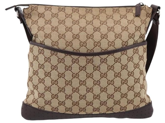 GUCCI GG Canvas Shoulder Bag Beige Silver 145857 - vista 2