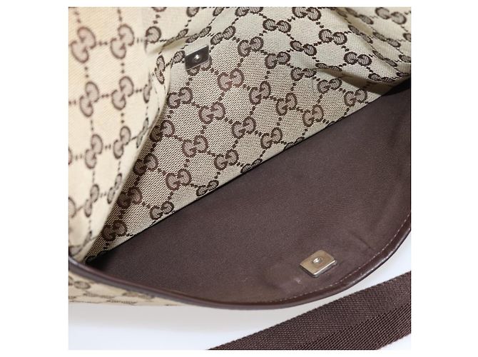 GUCCI GG Canvas Shoulder Bag Beige Silver 145857 - vista 21