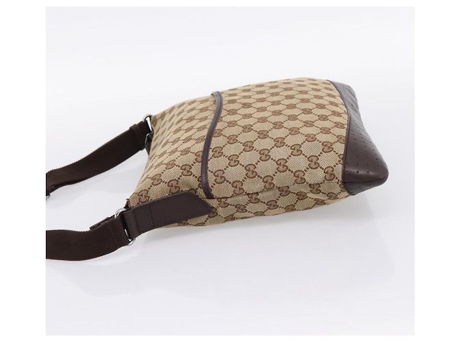 GUCCI GG Canvas Shoulder Bag Beige Silver 145857 - vista 4