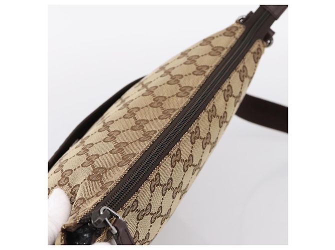 GUCCI GG Canvas Shoulder Bag Beige Silver 145857 - vista 6