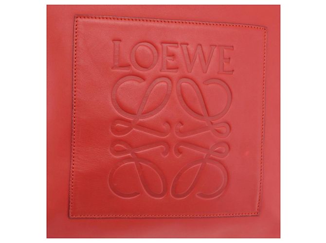 LOEWE Tote Bag Leather Red Silver - vista 18
