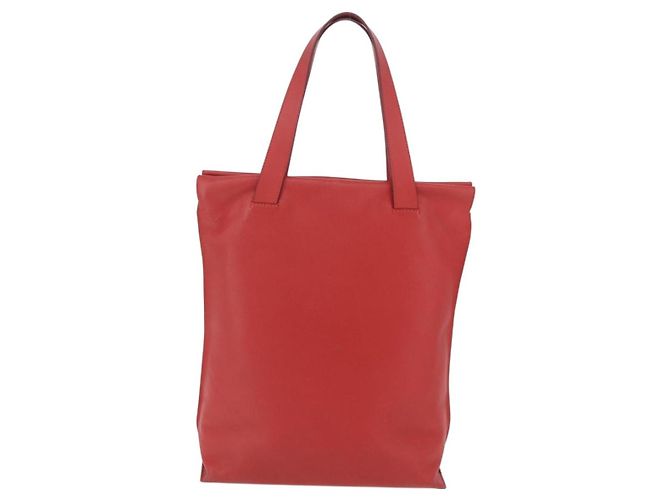 LOEWE Tote Bag Leather Red Silver - vista 2